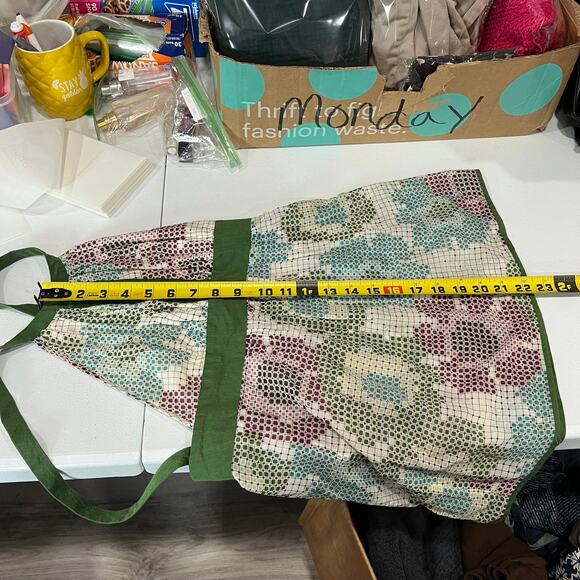 Susana Monaco Green Patterned Silk Cotton Baby Doll Tank Top Womens Size 2 - Picture 7 of 7